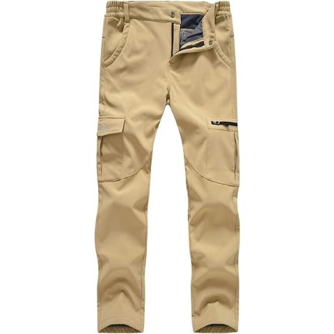 Rdruko 女士防水保暖滑雪裤卡其色