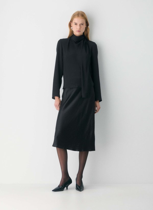 Slip 缎面半身裙 中长款