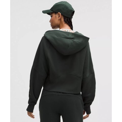 Lululemon墨绿色 高级Scuba Oversized 全拉链外套