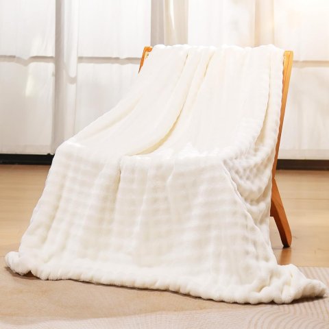 Doteonyou 云朵抱抱感泡泡毯 超柔绒毛轻奢触感沙发毯