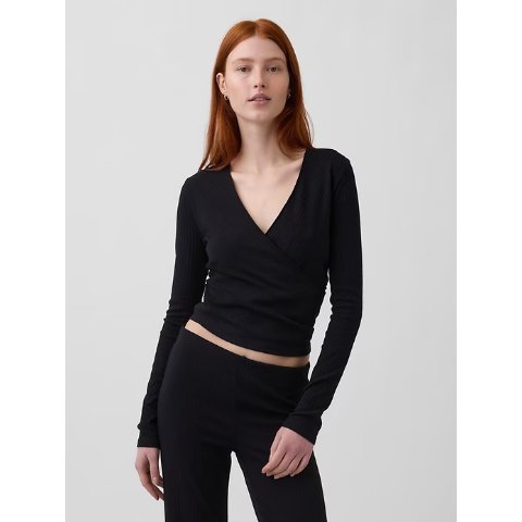 Modern 宽罗纹V领T恤