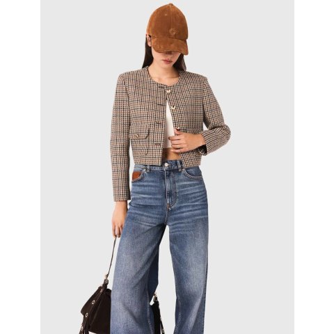 Checked 短款夹克