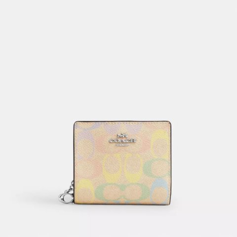 Coach 彩虹帆布 Snap 钱包