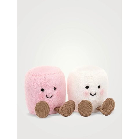 JellycatAmuseables 粉白棉花糖毛绒玩具