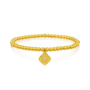 Chow Sang Sang東方古祖 如意黃金鑽石手鍊