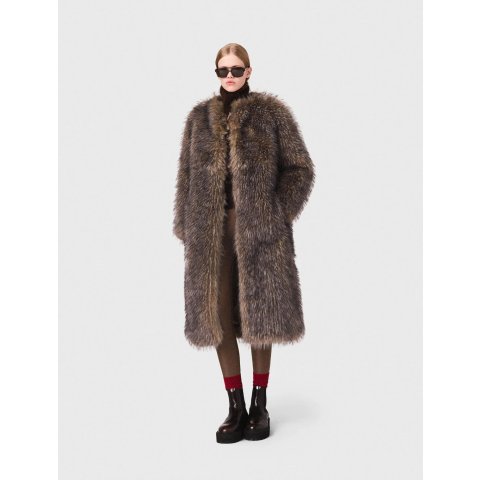 Long 仿毛皮大衣