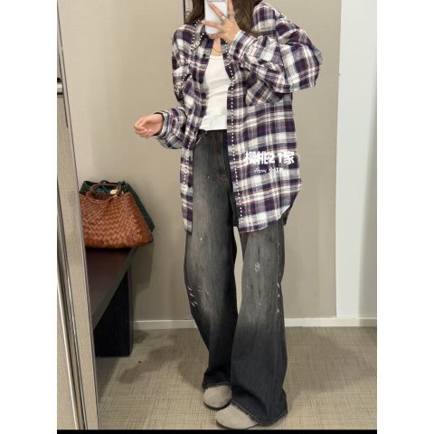 openyy红白 圆珠口袋衬衫