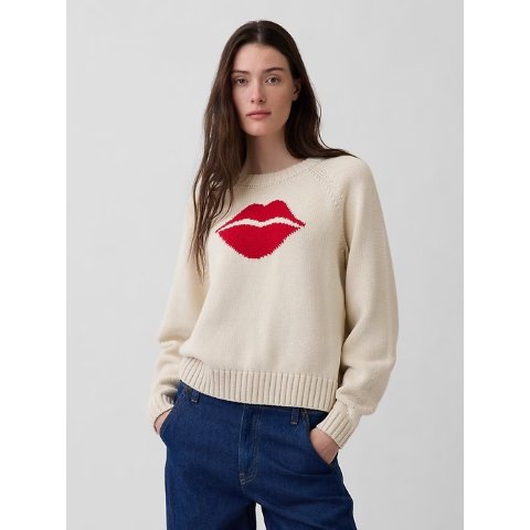 Kiss 拼色毛衣