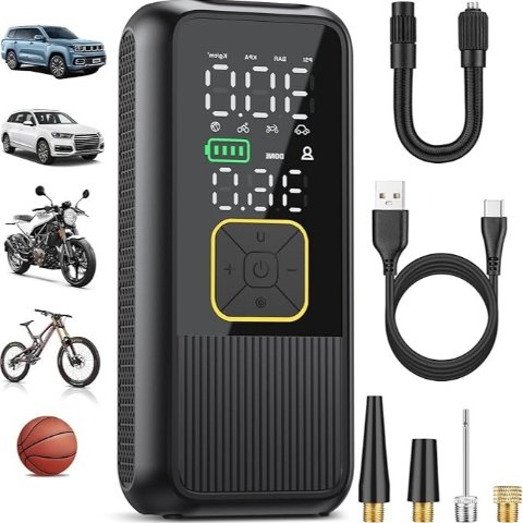 Pwperry 数字胎压表+自动停充 汽车/自行车/摩托通用