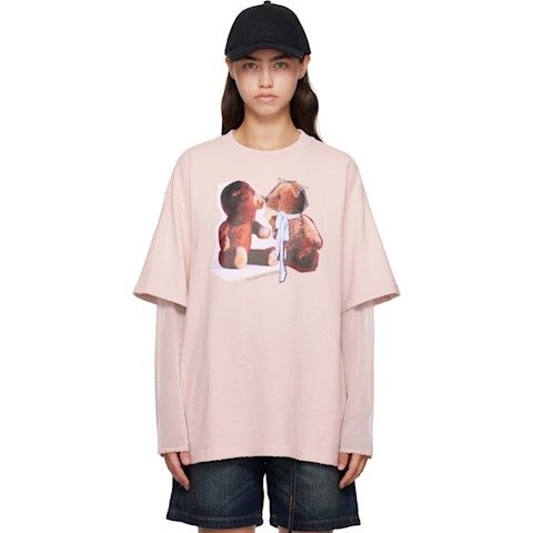 Layered 印花T恤 粉色