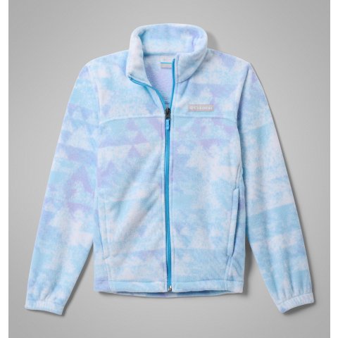 Columbia冬日印雪的冰岛蓝！带一点晚霞紫Castle Dale 女童印花抓绒外套