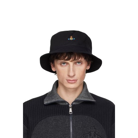 Black 刺绣标志渔夫帽