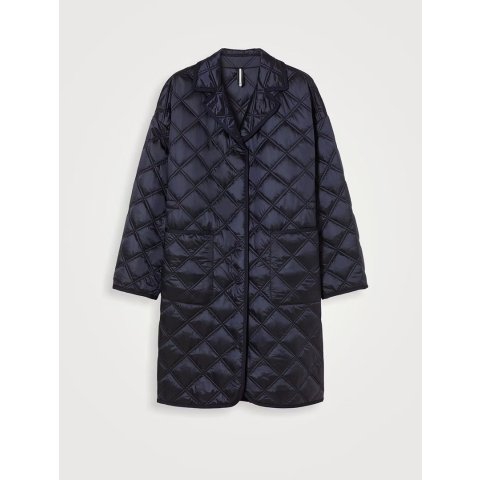 Long 带衬垫亮面外套