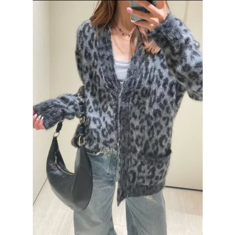 秋冬豹纹开衫
