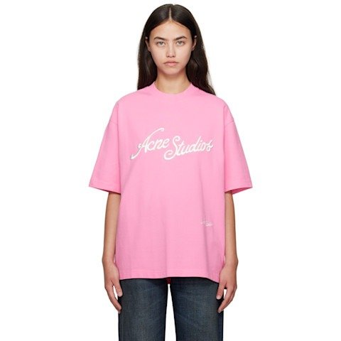 Logo 粉色宽松T恤