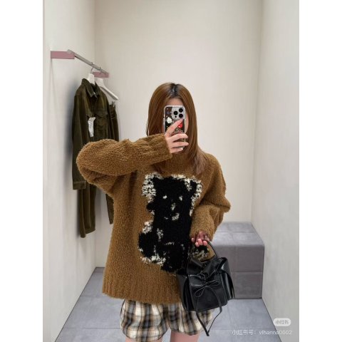 Acne Studios25年新款！可可爱爱小熊~羊毛混纺针织衫