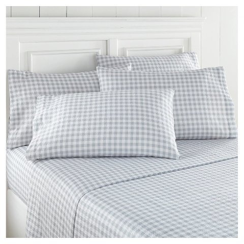 格纹床单床笠6件套