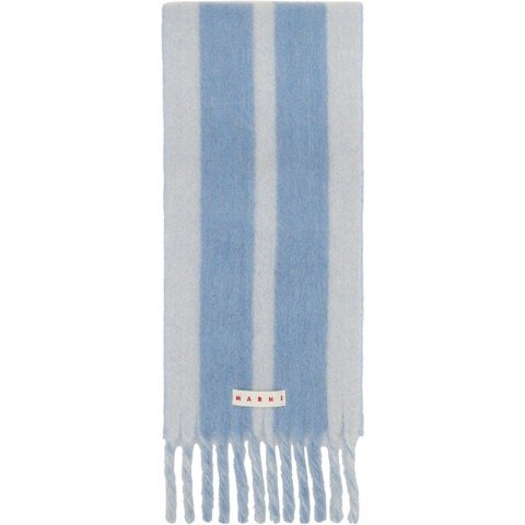 Alpaca 蓝条纹围巾