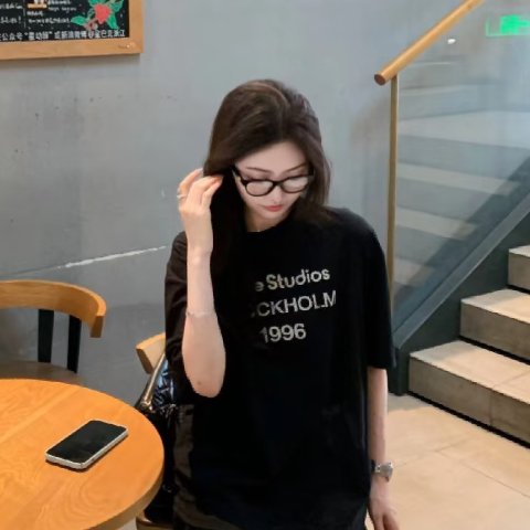 Acne StudiosBlack 印花T恤