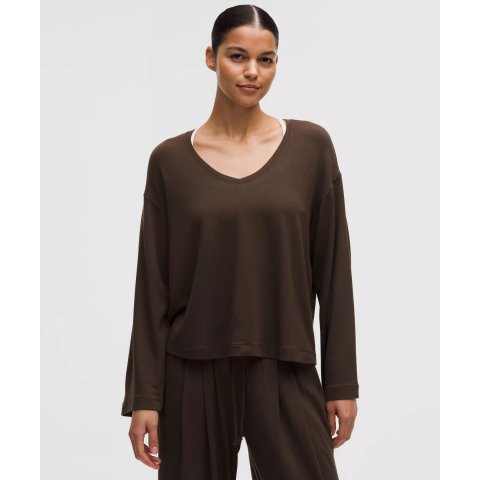 BeCalm V领喇叭袖衬衫