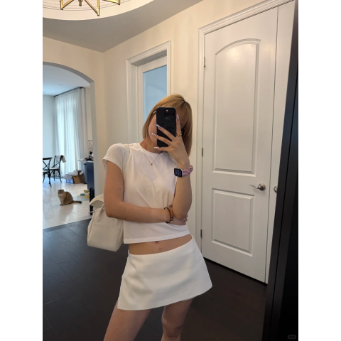 SKIMS百搭不出错Blue 棉质平纹上衣