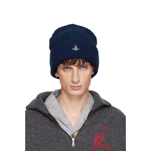 Vivienne WestwoodSporty 海军蓝针织帽