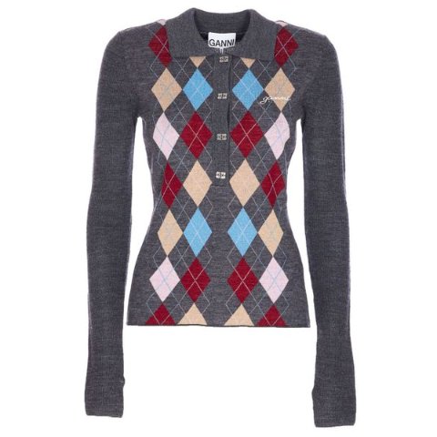 GanniKnitted 短袖Polo衫