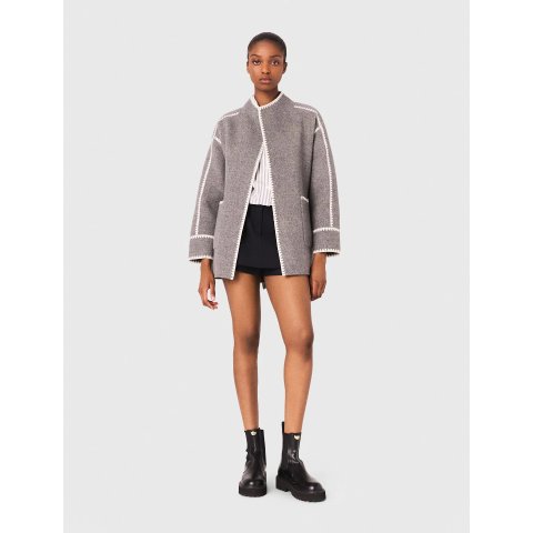 Double-faced 修身大衣 镶边款