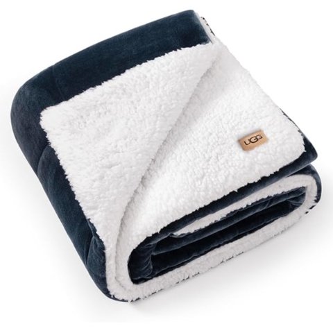 Nita 双面绒毯 127x177cm 藏蓝色