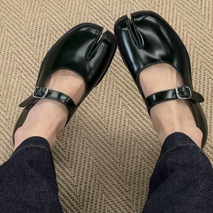 Mary Jane 方头鞋 黑色