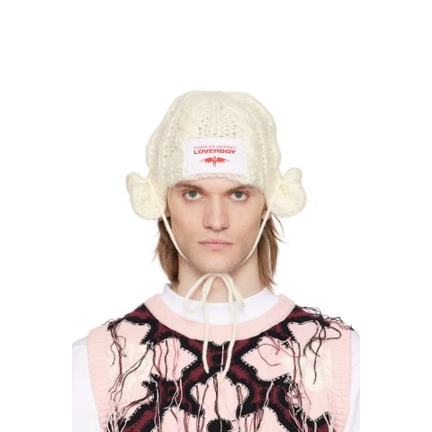 Chunky Aviator 白色针织帽