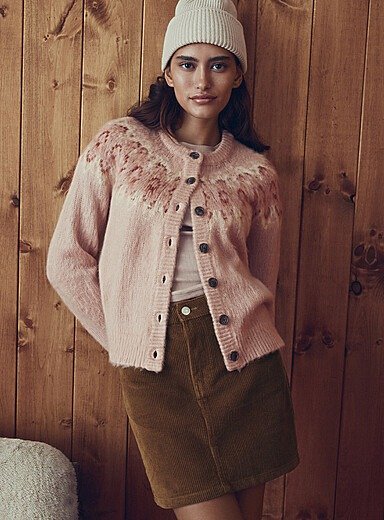 Corduroy 半身裙 米色 S码