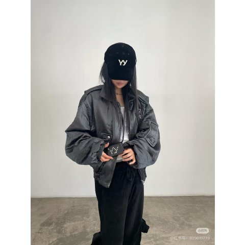 Gray Satin 夹克 飓风款