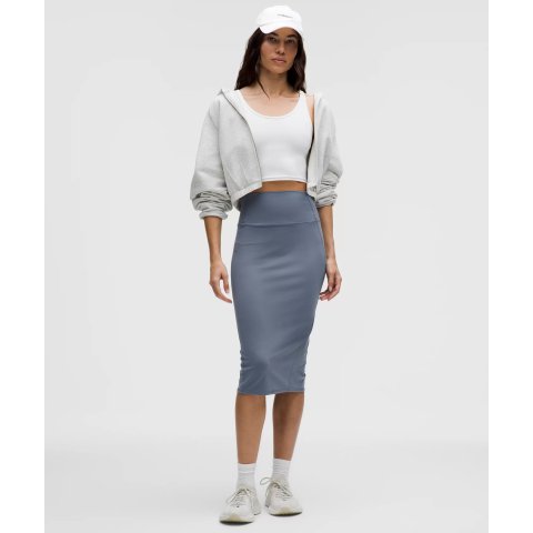 Nulu 高腰修身中长裙