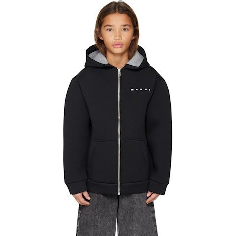 MarniKids 黑色连帽拉链卫衣