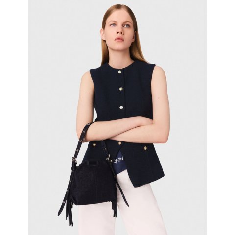 无袖粗花呢夹克