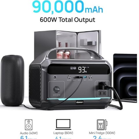 DaranEner 家用应急/露营两用电源 90,000mAh 大容量