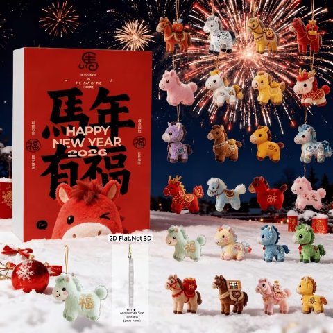 2D Flat 马年新春倒数日历 24件套