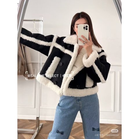 Stand Studio北欧小众品牌~Off-White Kristy 仿羊羔绒夹克