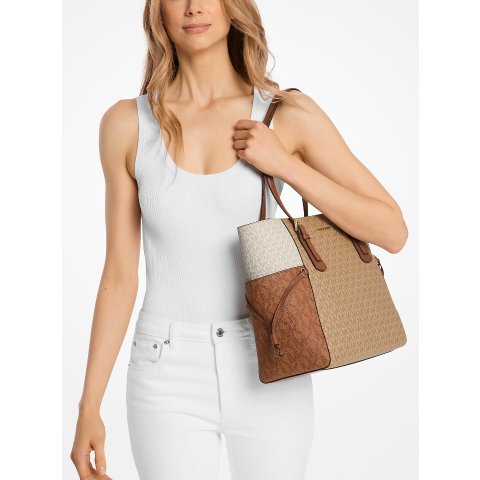 Voyager 拼色大号徽标托特包