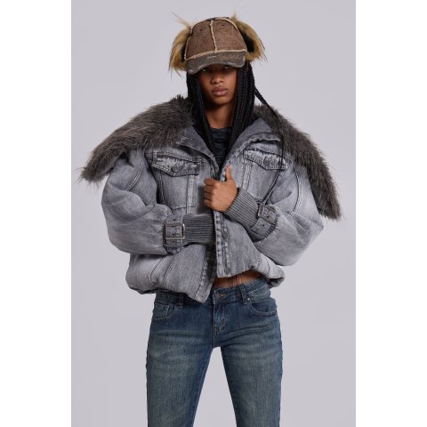 Alloy 牛仔飞行夹克 灰色