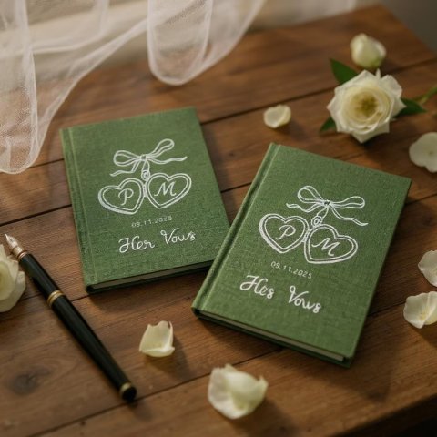 定制手工刺绣誓言本2本套