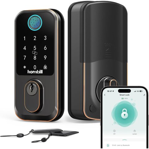 Hornbill 智能门锁 9合1指纹锁折