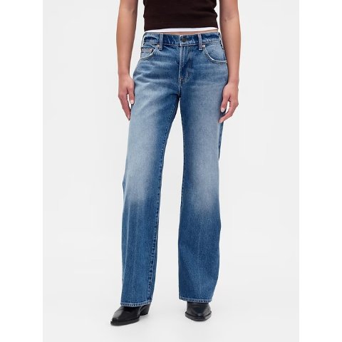 微喇中腰牛仔裤