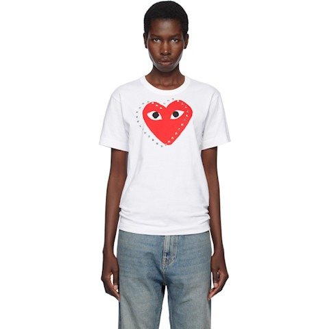 Comme des Garcons PlayWhite Stud 红心印花T恤