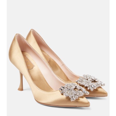 Efflorescence 85 缎面水钻高跟鞋