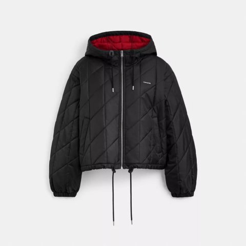 Quilted 连帽夹克外套