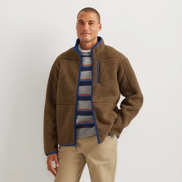 Chilali 男士仿羊羔绒夹克