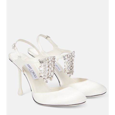 Jimmy ChooVerity 95 缎面镶饰高跟鞋