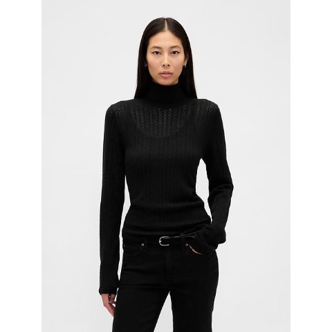 Pointelle 高领毛衣